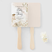 Boho Leopard | Baby shower van tropische regenwond Handwaaier (Voorkant en achterkant)