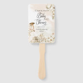 Boho Leopard | Baby shower van tropische regenwond Handwaaier (Voorkant)