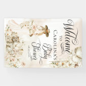 Boho Leopard | Baby shower van tropische regenwond Spandoek (Horizontaal)