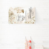 Boho Leopard | Baby shower van tropische regenwond Spandoek (Insitu)