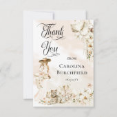 Boho Leopard | Baby shower van vrouwelijke tropisc Bedankkaart (Voorkant)