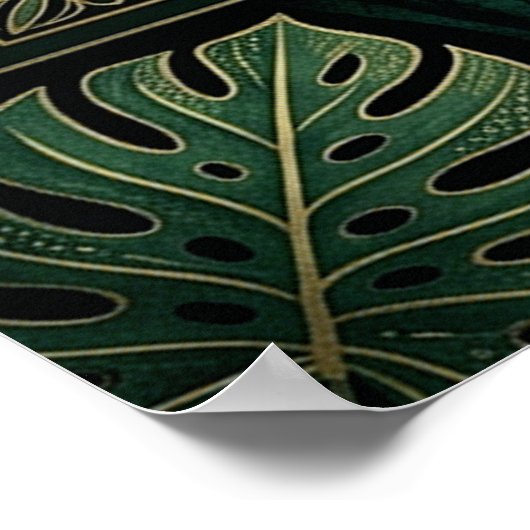 Boho Leopard Botanical Poster | Gold Line Art  (Hoek)