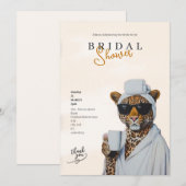 boho leopard bridal shower invitation feestdagenkaart (Voorkant / Achterkant)