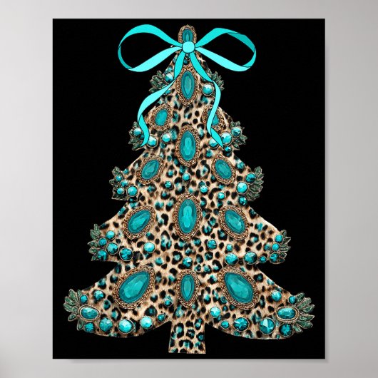 Boho Leopard Christmas Tree Cheetah Print Coquette (Voorkant)