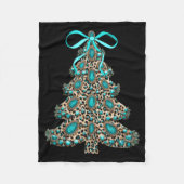 Boho Leopard Christmas Tree Cheetah Print Coquette Fleece Deken (Voorkant)