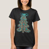 Boho Leopard Christmas Tree Cheetah Print Coquette T-shirt (Voorkant)