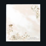 Boho Leopard | Lady Floral Vrijgezellenfeest Favor Notitieblok<br><div class="desc">Onderschatte tropische elegantie met prachtige gematigde bloemen als lijst voor uw "Vrijgezellenfeest" in dit script tekst bohemisch design. Hij is uitgerust met een dame met een groot floppy tuin pet in een lang stromend bleek, wazige roze jurk met een luidop bloemen met een mooie waterverf luipaard aan haar voeten, in...</div>