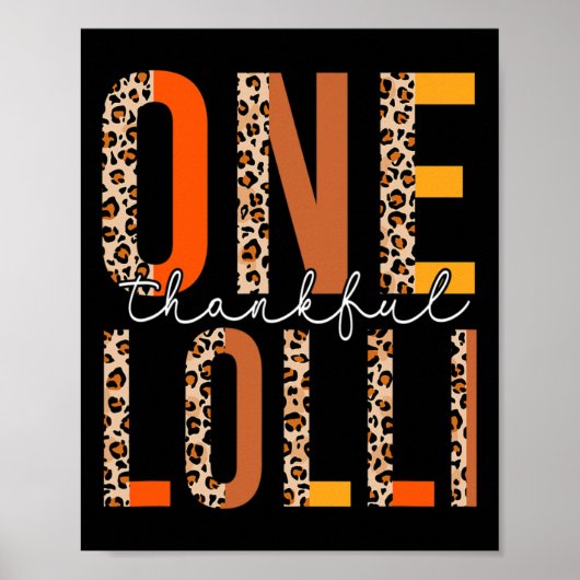 Boho Leopard One Thankful Lolli Herfst Vibes Thank Poster (Voorkant)