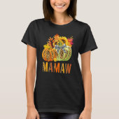 Boho Leopard Pumpkins Mamaw Fall Leaves Autumn Tha T-shirt (Voorkant)