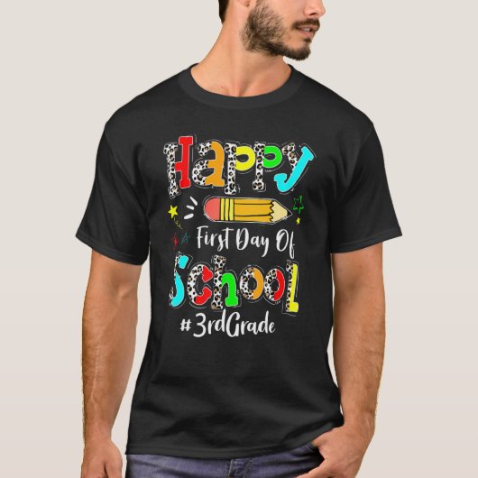 Boho Leopard Terug op de eerste dag van de derde k T-shirt (Voorkant)