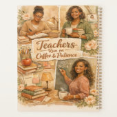 Boho-leraren lopen op koffie en geduld planner (Achterkant)