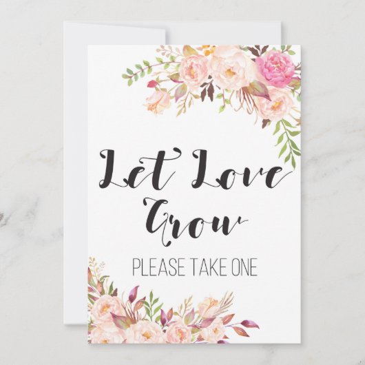 Boho Let Love Grow neemt het formaat van het bord Kaart (Voorkant)