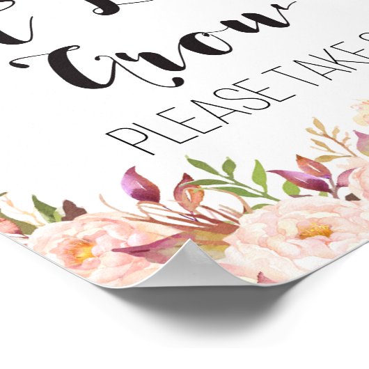 Boho Let love grow take a traite Sign Poster (Hoek)