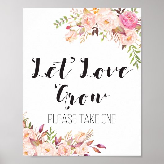 Boho Let love grow take a traite Sign Poster (Voorkant)