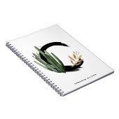 Boho Letter C Monogram Waterverf Tropische Cactus Notitieboek (Rechterzijde)