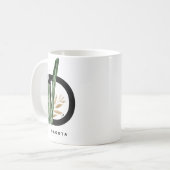 Boho Letter D Monogram | Monogram tropische cactus Koffiemok (Voorkant links)