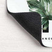 Boho Letter F Monogram | Monogram tropische blader Muismat (Hoek)