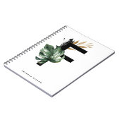 Boho Letter F Monogram Tropisch Monogram Notitieboek (Linkerzijde)