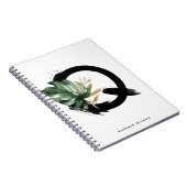 Boho Letter Q Monogram Tropisch Monstera Leaf Notitieboek (Rechterzijde)