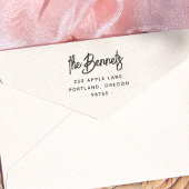 Boho Lettering Familienaam & Retour Adres Zelfinktende Stempel