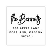 Boho Lettering Familienaam & Retour Adres Zelfinktende Stempel (Design)