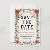 Boho Letterpress Skeleton  Save The Date (Voorkant)
