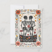 Boho Letterpress Skeleton  Save The Date (Achterkant)