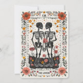 Boho Letterpress Skeleton save the date  Kaart (Achterkant)