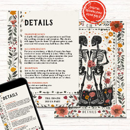 Boho Letterpress Stijl Skelet Tarot Details Kaart
