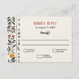 Boho Letterpress Stijl Skelet Tarot Trouw RSVP Informatiekaartje