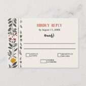 Boho Letterpress Stijl Skelet Tarot Trouw RSVP Informatiekaartje (Voorkant)