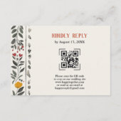 Boho Letterpress Stijl Skelet Tarot Trouw RSVP Informatiekaartje (Achterkant)