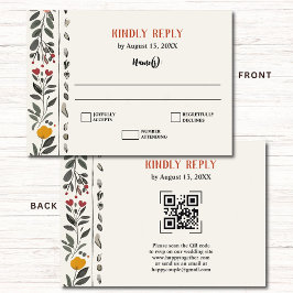 Boho Letterpress Stijl Skelet Tarot Trouw RSVP Informatiekaartje
