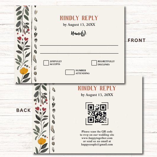 Boho Letterpress Stijl Skelet Tarot Trouw RSVP Informatiekaartje