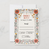 Boho Letterpress Stijl Skelet Tarot Trouw RSVP Kaart (Voorkant)