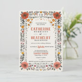 Boho Letterpress Style Skeleton Tarot Wedding Kaart (Staand voorkant)