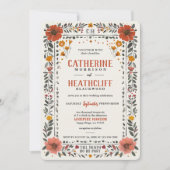 Boho Letterpress Style Skeleton Tarot Wedding Kaart (Voorkant)
