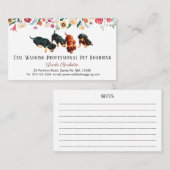 Boho Leuke Dachshund Pups Pet Boarding Floral Visitekaartje (Voorkant / Achterkant)