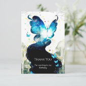 Boho Leuke Vlinder Verjaardag Bedankkaart (Staand voorkant)