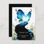 Boho Leuke Vlinder Verjaardag Bedankkaart (Voorkant / Achterkant)
