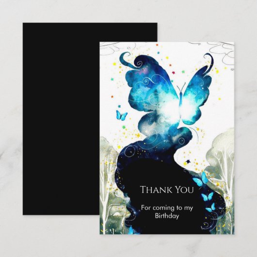 Boho Leuke Vlinder Verjaardag Bedankkaart (Voorkant / Achterkant)