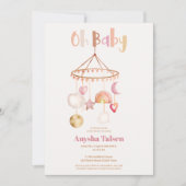 Boho leuke waterverf van de regenboog o baby showe kaart (Voorkant)