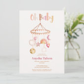 Boho leuke waterverf van de regenboog o baby showe kaart (Staand voorkant)