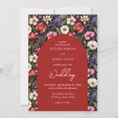 Boho levendige kleurrijke wilde bloemen kaart (Voorkant)