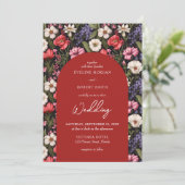 Boho levendige kleurrijke wilde bloemen kaart (Staand voorkant)