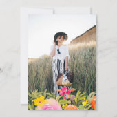 Boho levendige tuin waterverf bloemen afstuderen kaart (Achterkant)