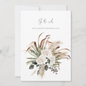 Boho LG Tekst Eucalyptus Palm Leaf Floral Wedding  Kaart (Achterkant)