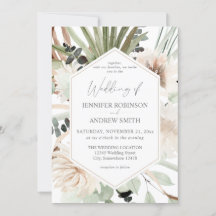 Boho LG Tekst Eucalyptus Palm Leaf Floral Wedding 