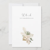 Boho LG Text Pampas Grass & Beige 2 Floral Wedding Kaart (Achterkant)