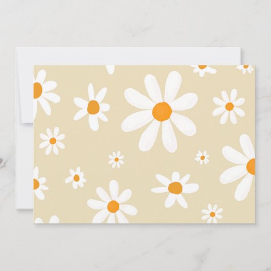 Boho licht Daisy 1e verjaardag foto dank u kaart (Achterkant)